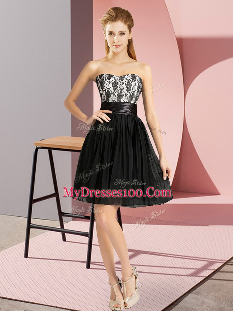 Beautiful Black Prom Party Dress Prom and Party with Lace Sweetheart Sleeveless Zipper