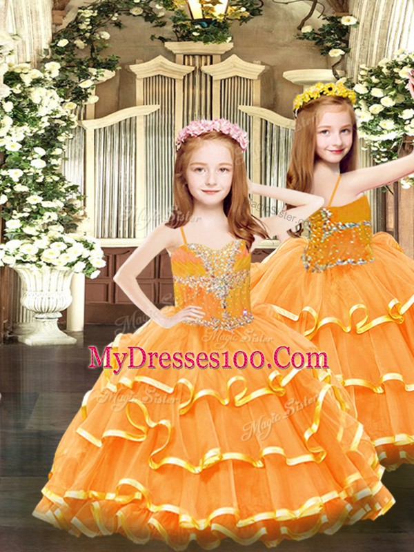 Pretty Sleeveless Beading and Ruffled Layers Lace Up Quinceanera Dress