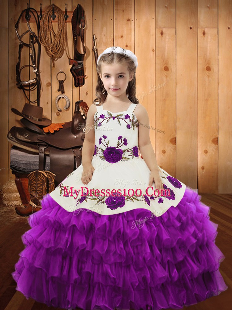 Sleeveless Lace Lace Up Custom Made Pageant Dress