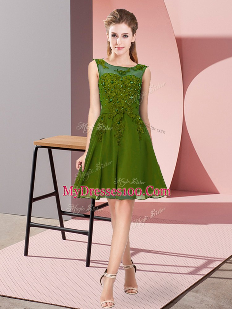 Sleeveless Appliques Zipper Quinceanera Court of Honor Dress
