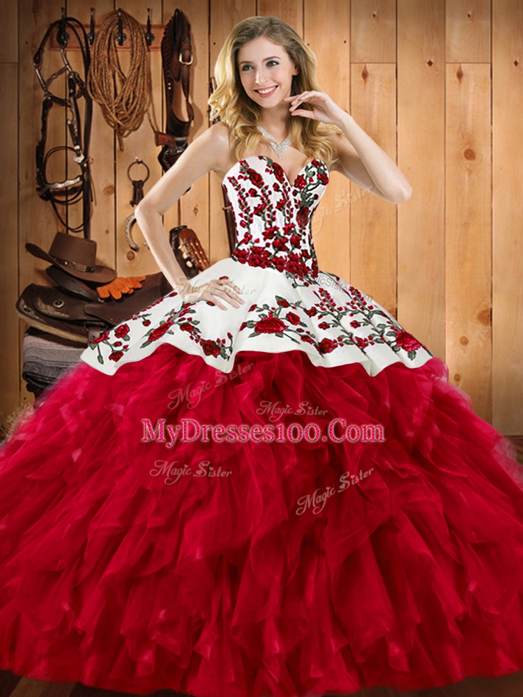 Clearance Floor Length Ball Gowns Sleeveless Wine Red Vestidos de Quinceanera Lace Up