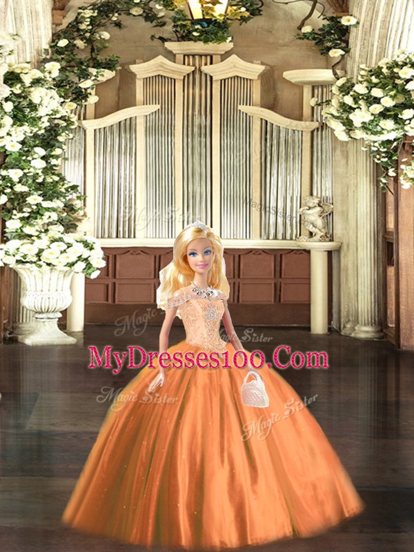 Off The Shoulder Sleeveless Tulle Sweet 16 Quinceanera Dress Beading Lace Up