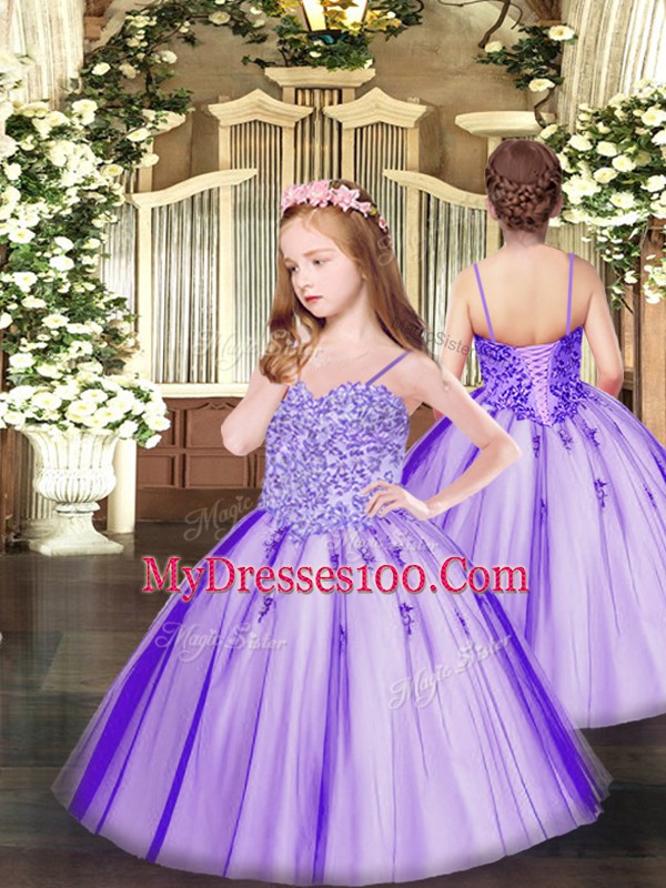 Nice Purple Ball Gowns Sweetheart Sleeveless Tulle Floor Length Lace Up Beading Ball Gown Prom Dress