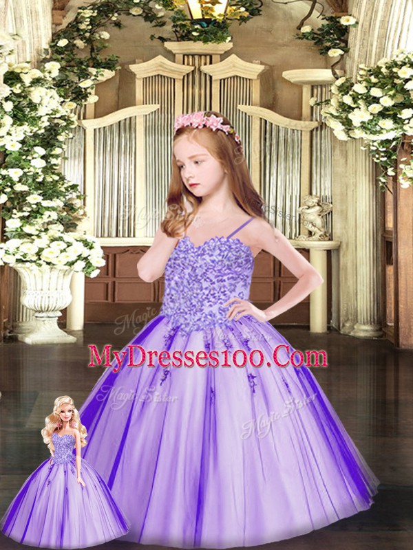 Nice Purple Ball Gowns Sweetheart Sleeveless Tulle Floor Length Lace Up Beading Ball Gown Prom Dress