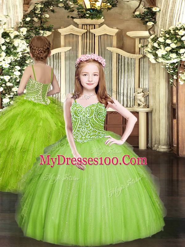 Dramatic Sleeveless Tulle Lace Up Evening Gowns for Party and Quinceanera