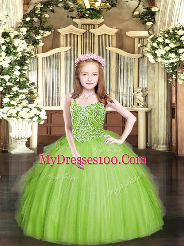 Dramatic Sleeveless Tulle Lace Up Evening Gowns for Party and Quinceanera