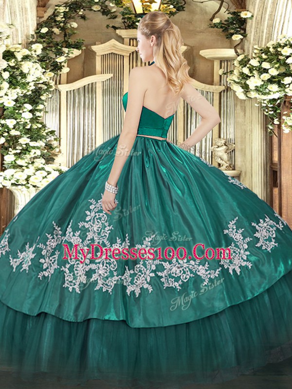 Floor Length Zipper Sweet 16 Quinceanera Dress Fuchsia for Military Ball and Sweet 16 and Quinceanera with Appliques