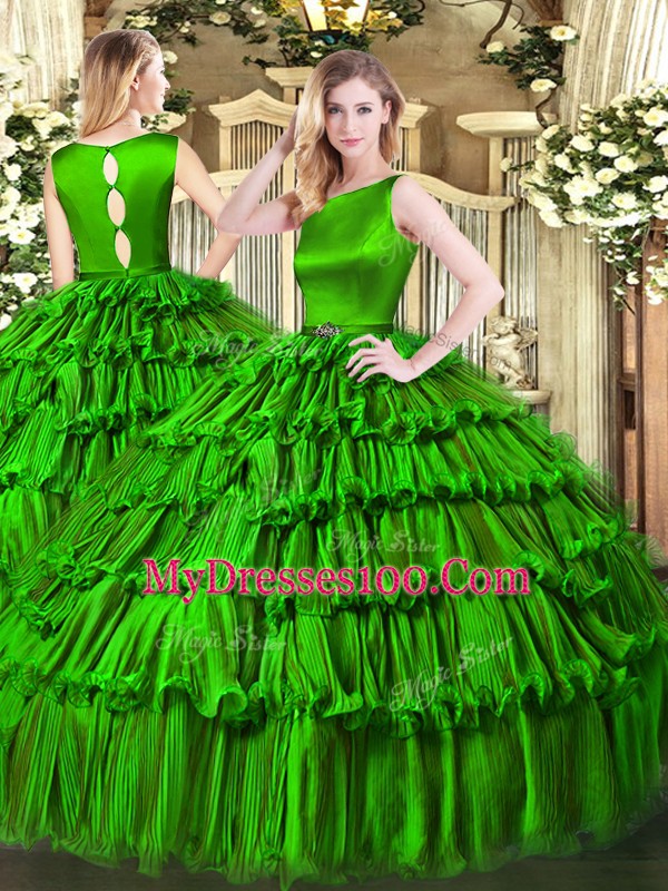 Sleeveless Ruffled Layers Clasp Handle Sweet 16 Quinceanera Dress