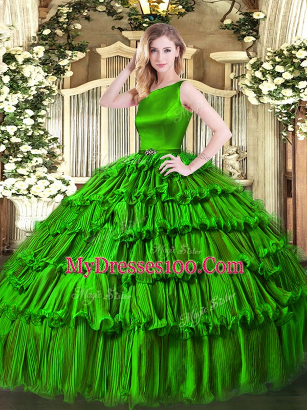Sleeveless Ruffled Layers Clasp Handle Sweet 16 Quinceanera Dress