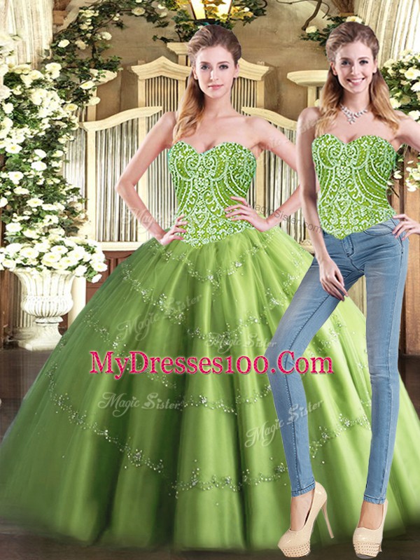 Ideal Sleeveless Lace Up Floor Length Beading Sweet 16 Quinceanera Dress