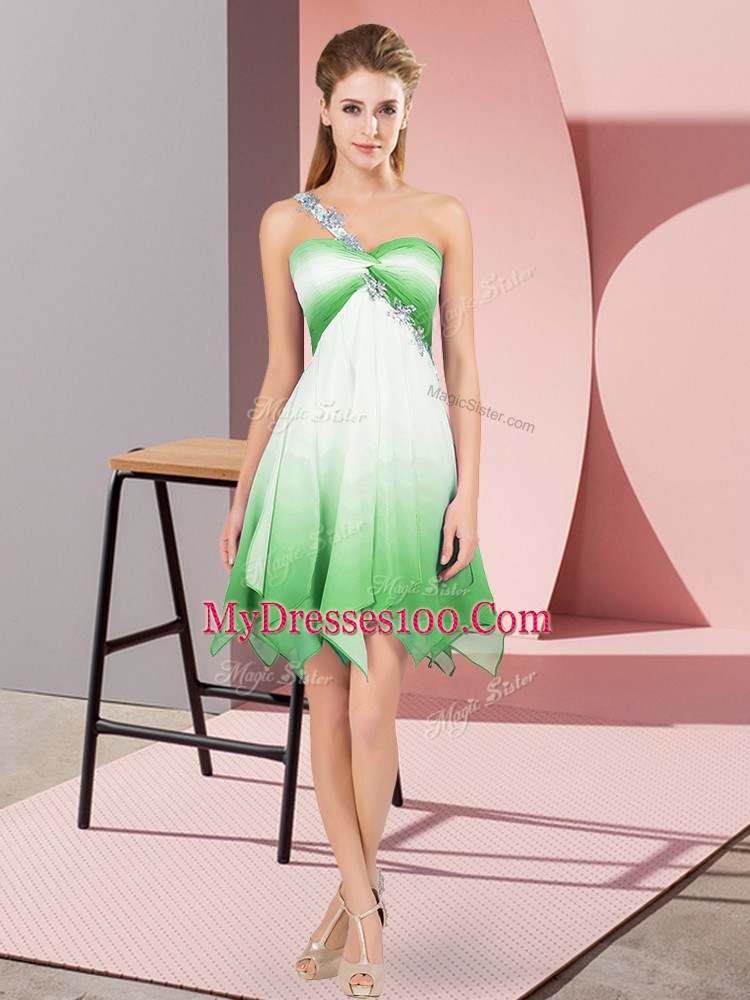 Dynamic Multi-color Sleeveless Beading Asymmetrical Juniors Party Dress