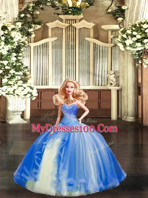 Exceptional Floor Length Ball Gowns Sleeveless Multi-color 15th Birthday Dress Lace Up
