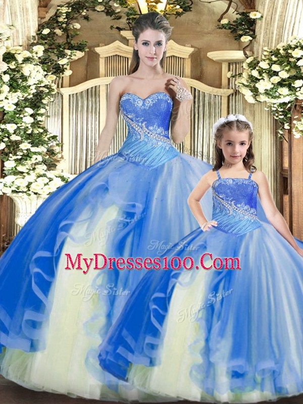 Exceptional Floor Length Ball Gowns Sleeveless Multi-color 15th Birthday Dress Lace Up