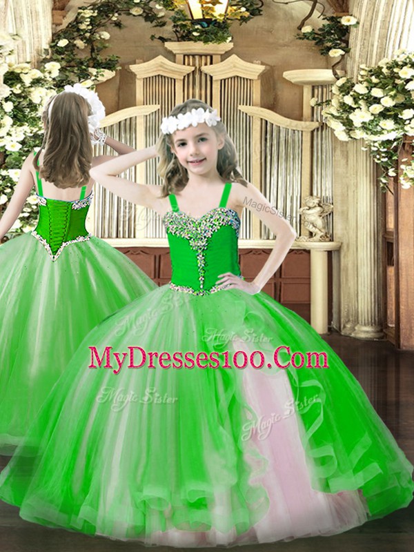 Adorable Sweetheart Sleeveless Organza Sweet 16 Dress Beading and Ruffles Lace Up