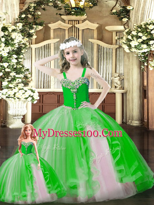 Adorable Sweetheart Sleeveless Organza Sweet 16 Dress Beading and Ruffles Lace Up
