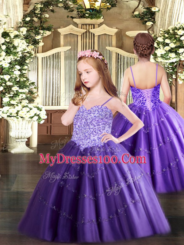 Deluxe Purple Sweetheart Neckline Beading Quinceanera Dresses Sleeveless Lace Up