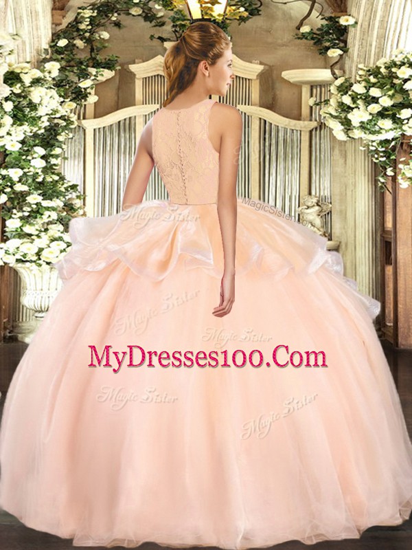 Discount Lilac Clasp Handle Quinceanera Dresses Lace Sleeveless Floor Length