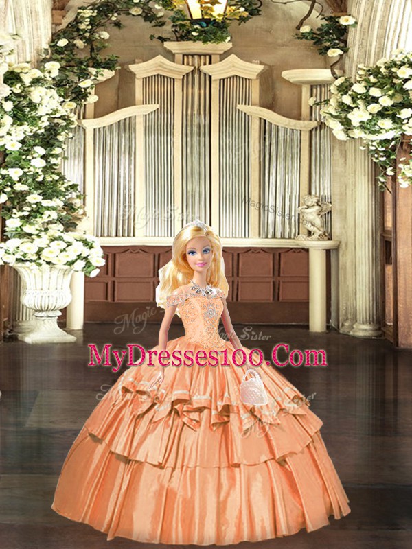 Suitable Rust Red Sleeveless Floor Length Beading and Ruffles Lace Up Quinceanera Gown