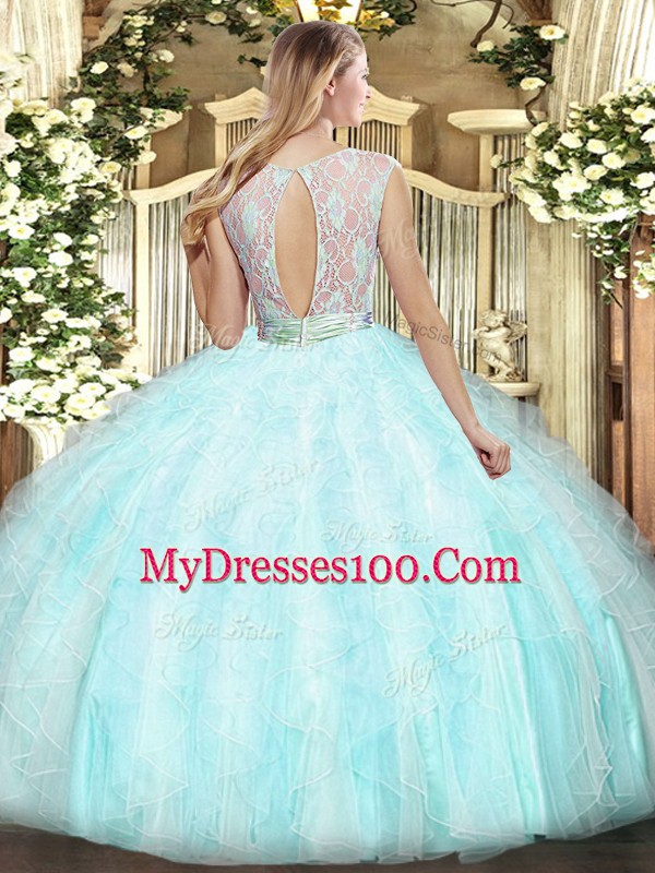 Floor Length Ball Gowns Sleeveless Lavender 15th Birthday Dress Backless