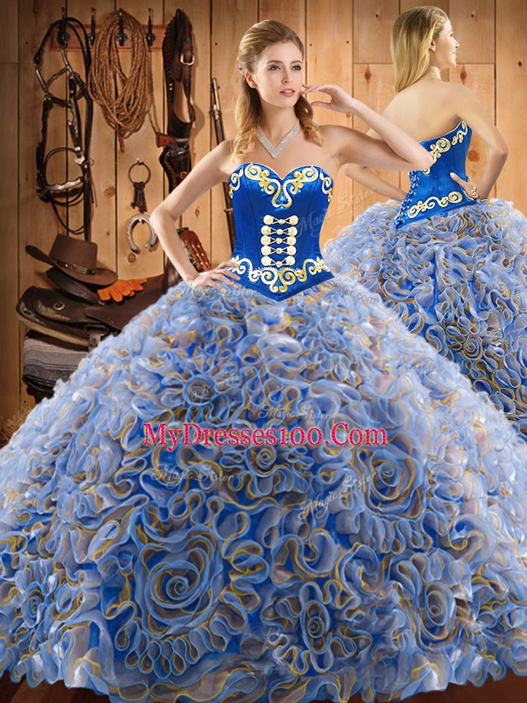Ball Gowns Sleeveless Multi-color Quinceanera Gown Brush Train Lace Up
