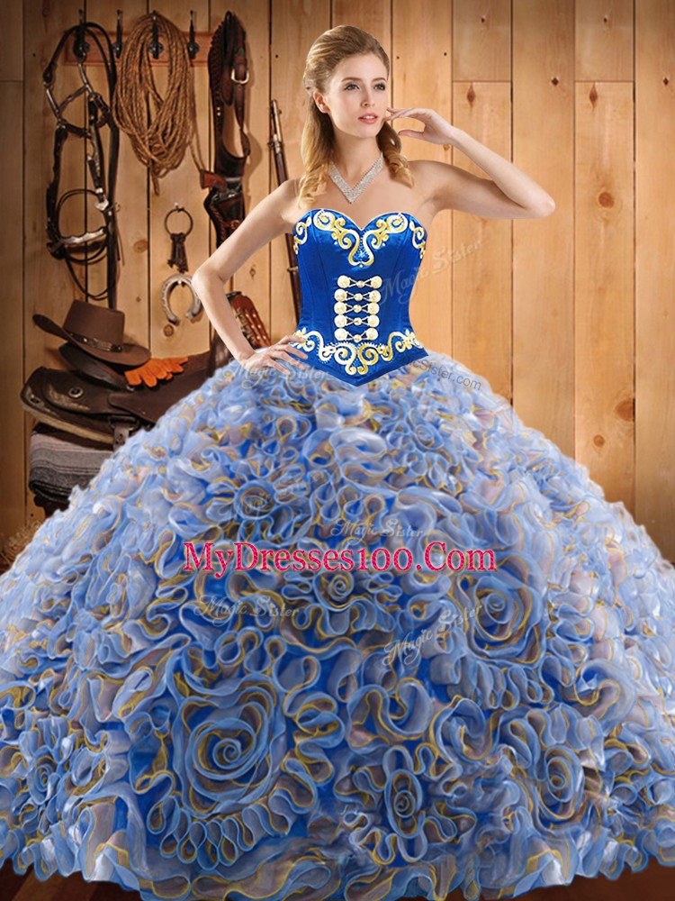 Ball Gowns Sleeveless Multi-color Quinceanera Gown Brush Train Lace Up