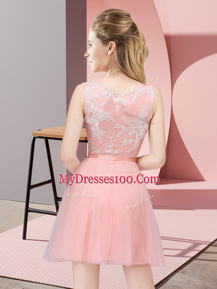 Decent Mini Length Purple Court Dresses for Sweet 16 Scoop Sleeveless Side Zipper