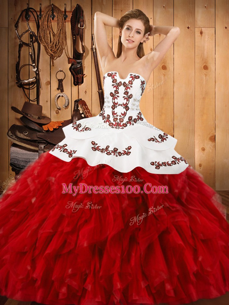 Simple Floor Length Ball Gowns Sleeveless Wine Red Ball Gown Prom Dress Lace Up