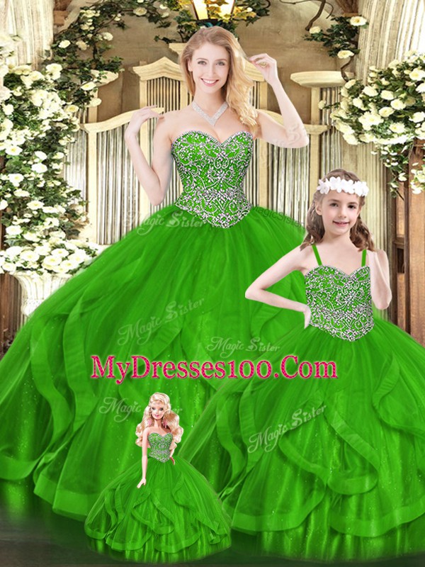 Extravagant Sleeveless Zipper Floor Length Beading and Ruffles Quinceanera Dress