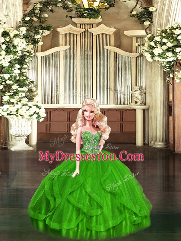 Extravagant Sleeveless Zipper Floor Length Beading and Ruffles Quinceanera Dress