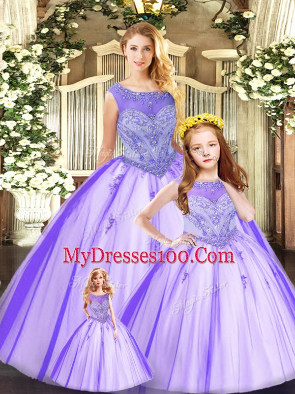Eggplant Purple Sweet 16 Quinceanera Dress Military Ball and Sweet 16 and Quinceanera with Beading Scoop Sleeveless Lace Up