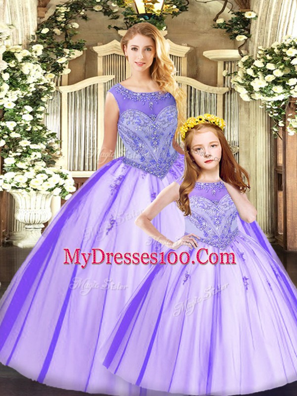 Eggplant Purple Sweet 16 Quinceanera Dress Military Ball and Sweet 16 and Quinceanera with Beading Scoop Sleeveless Lace Up
