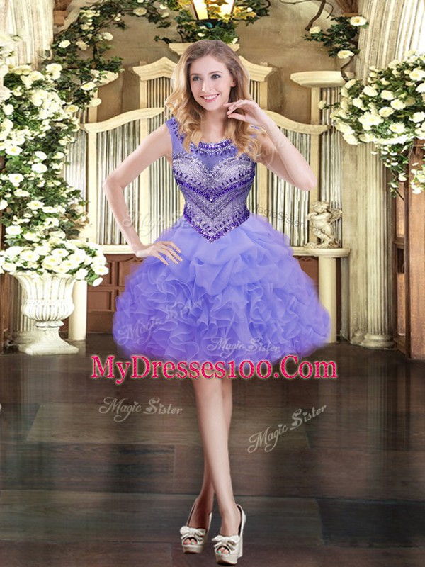 Sleeveless Beading and Ruffles Lace Up Quinceanera Dresses