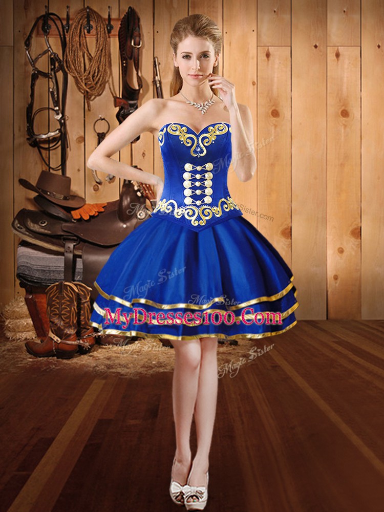 Satin and Tulle Sleeveless Floor Length Quinceanera Dresses and Embroidery