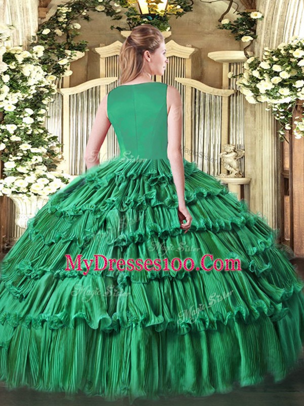 Lovely Sweetheart Sleeveless Vestidos de Quinceanera Floor Length Beading and Ruffled Layers Purple Organza