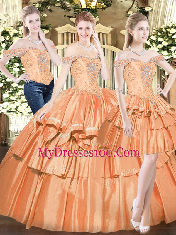 Organza Sleeveless Floor Length 15th Birthday Dress and Beading and Ruffled Layers