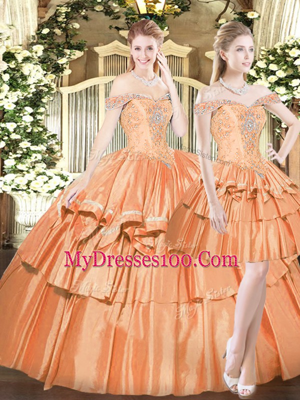 Organza Sleeveless Floor Length 15th Birthday Dress and Beading and Ruffled Layers