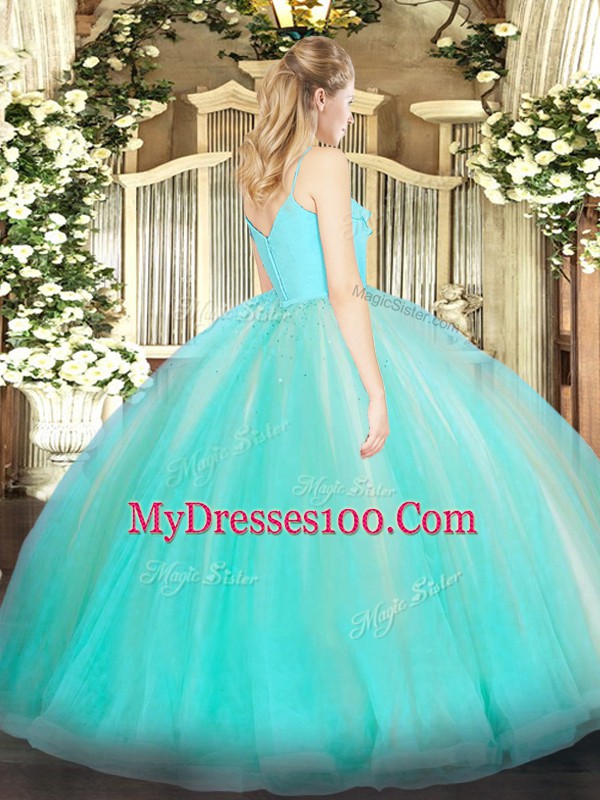 Stylish Fuchsia Spaghetti Straps Zipper Ruffles 15 Quinceanera Dress Sleeveless