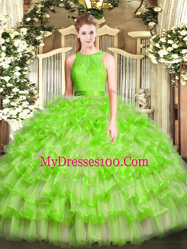 Sleeveless Ruffled Layers Zipper Vestidos de Quinceanera
