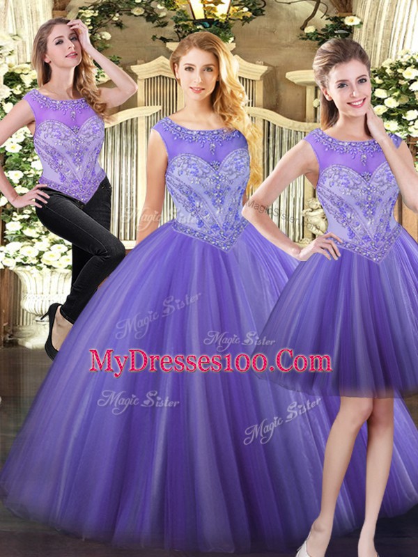 Trendy Sleeveless Beading Zipper Quinceanera Dress