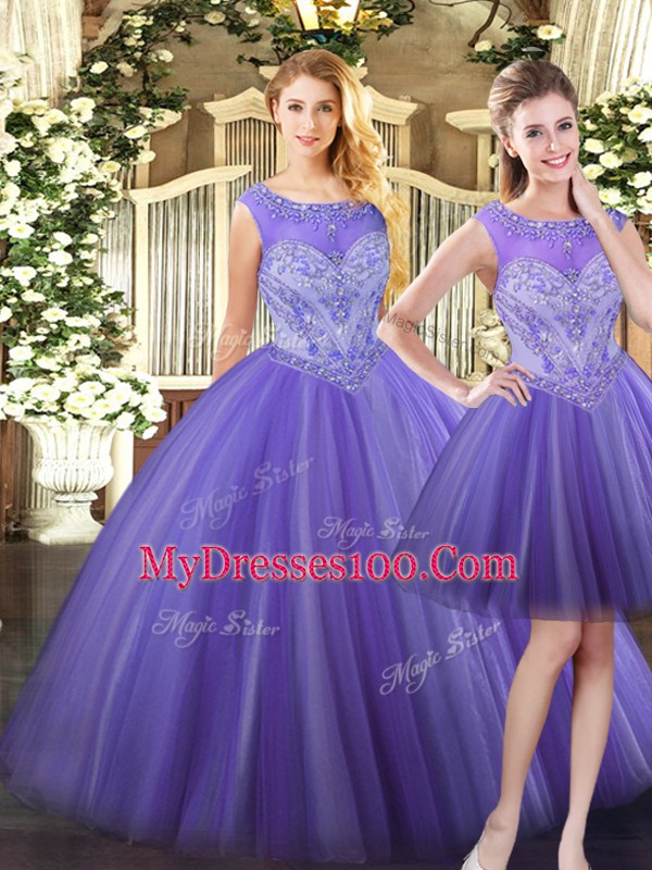 Trendy Sleeveless Beading Zipper Quinceanera Dress