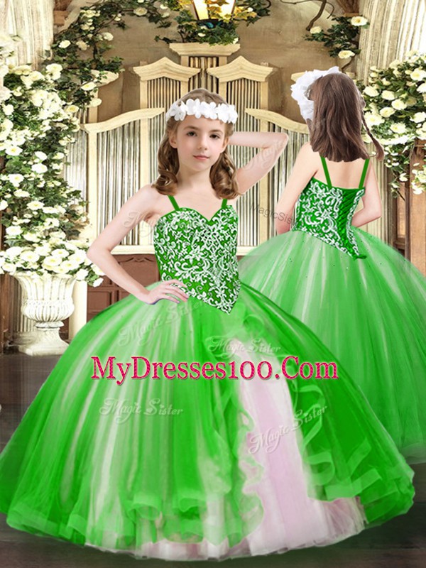 Beauteous Floor Length Green Sweet 16 Dresses Sweetheart Sleeveless Lace Up