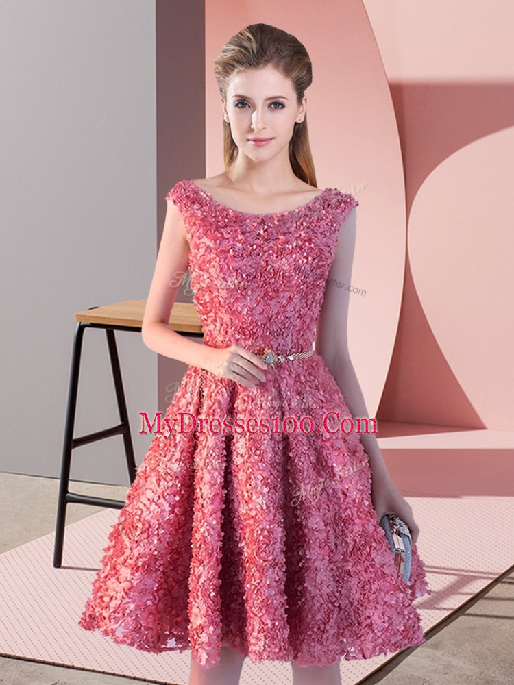 Edgy Coral Red Sleeveless Lace Lace Up Prom Gown for Prom and Party