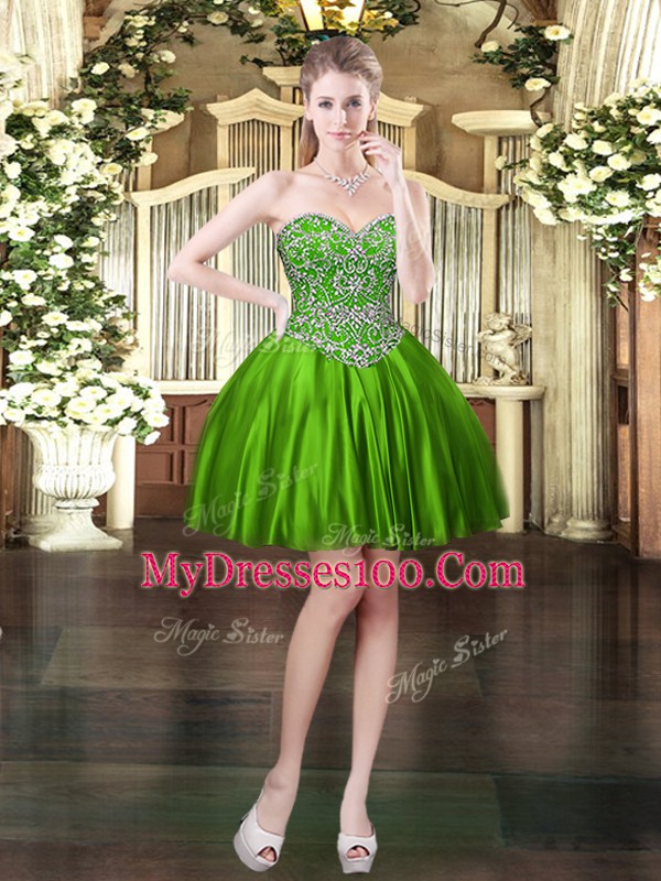 Stylish Floor Length Green Quinceanera Gowns Sweetheart Sleeveless Lace Up