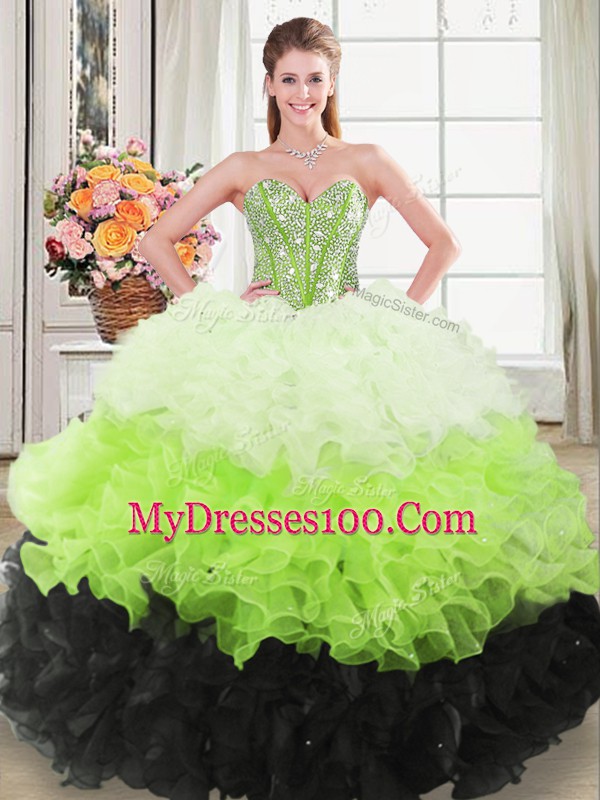 Floor Length Ball Gowns Sleeveless Multi-color Vestidos de Quinceanera Lace Up