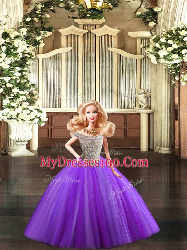 Comfortable Sleeveless Beading Lace Up Quinceanera Gowns