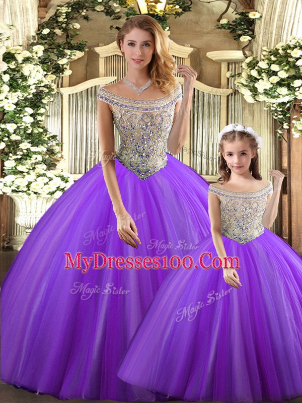 Comfortable Sleeveless Beading Lace Up Quinceanera Gowns