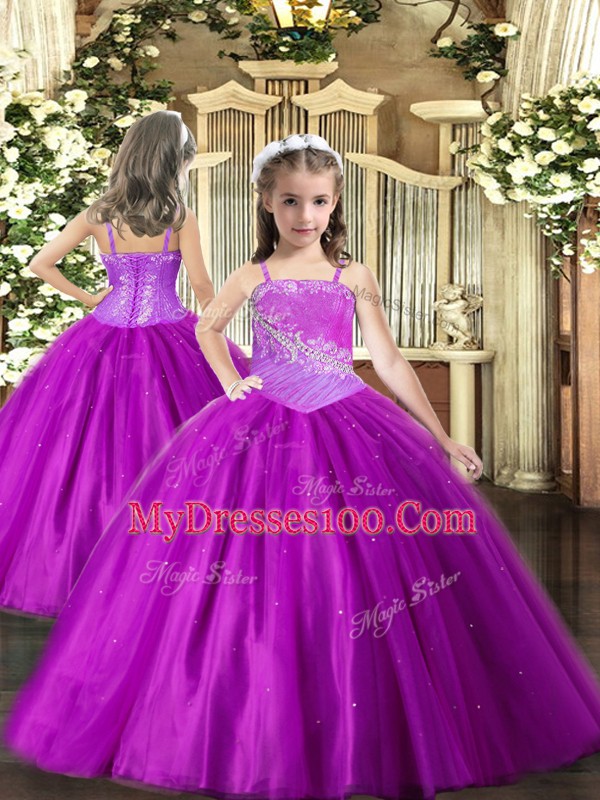 Most Popular Purple Ball Gowns Tulle Sweetheart Sleeveless Beading and Ruching Floor Length Lace Up 15 Quinceanera Dress
