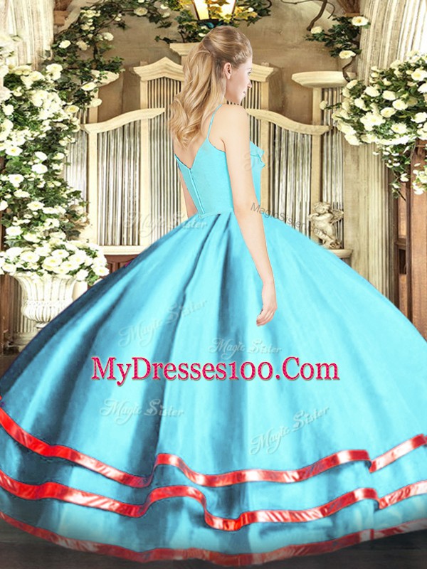 Yellow Green Zipper 15 Quinceanera Dress Ruffled Layers Sleeveless Floor Length
