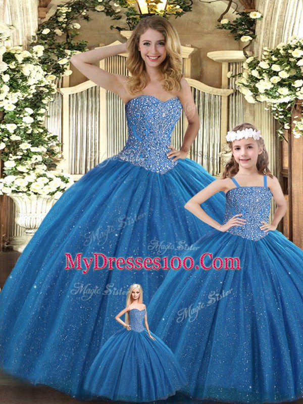 Floor Length Teal Quinceanera Gowns Sweetheart Sleeveless Lace Up
