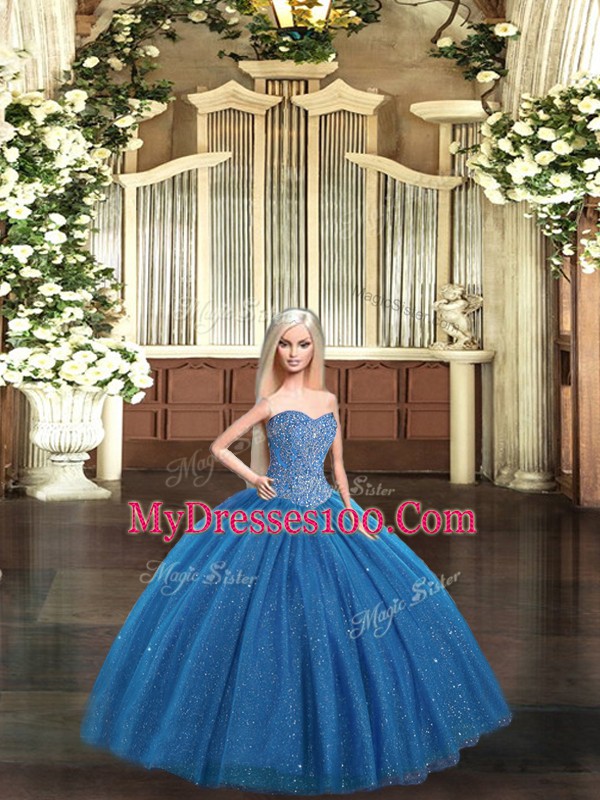 Floor Length Teal Quinceanera Gowns Sweetheart Sleeveless Lace Up